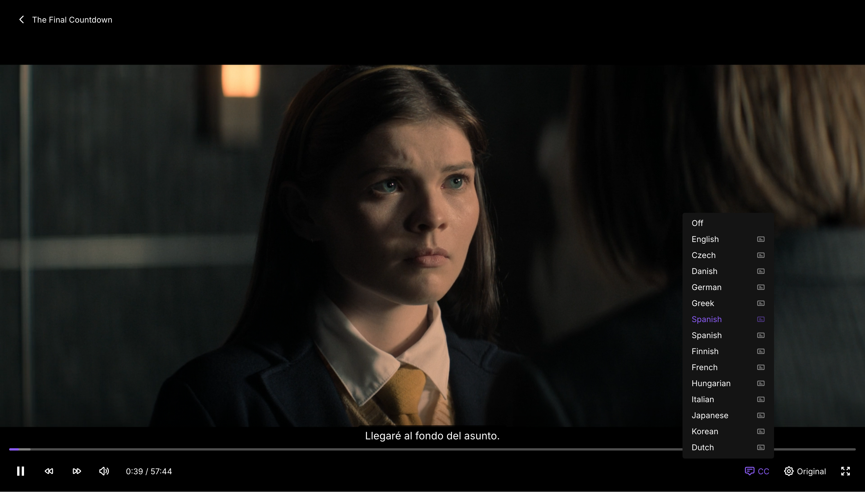 Player with subtitles